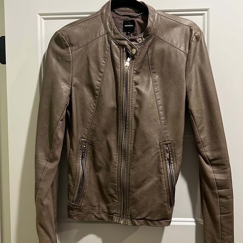 Womens medium faux leather jacket.